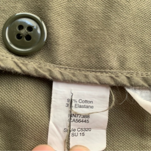 Madewell Olive Green Sleeveless Hidden Button Up Collared Utility Vest Jacket - Picture 7 of 9